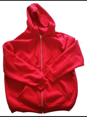 Red Full-Zip Hoodie Jacket - Women's Hooded Coat